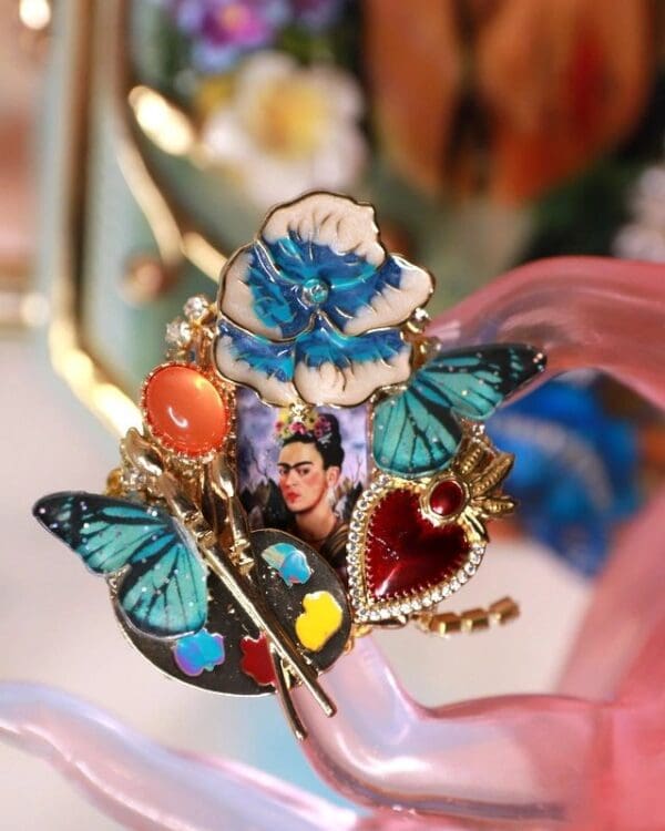 10268 Frida Kahlo Butterfly Massive Adjustable Cocktail Ring