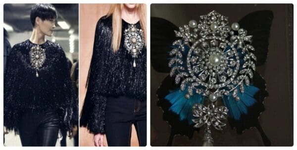 1143 Runway Masssive Huge Crystal Victorian Brooch