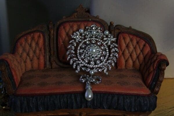1143 Runway Masssive Huge Crystal Victorian Brooch - Image 4