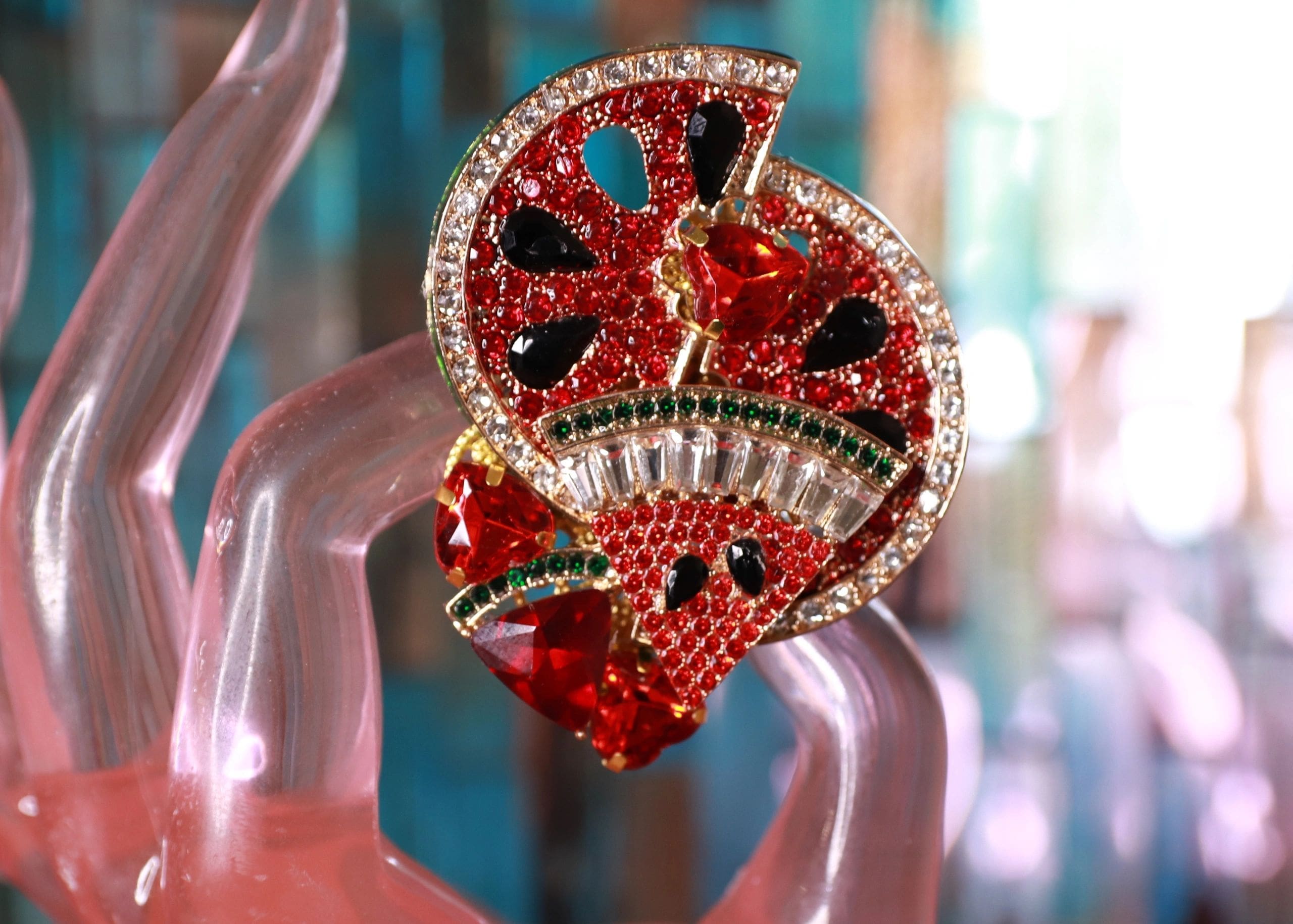 A close up of a watermelon ring