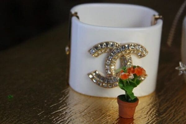 1153 2 Colors Madam Coco Letter Dangle Bangle Cuff