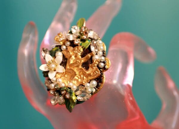 A close up of a ring on a finger