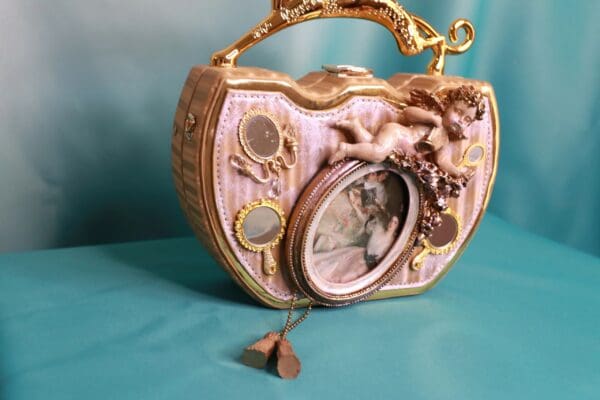 A clock that is sitting on top of a table.