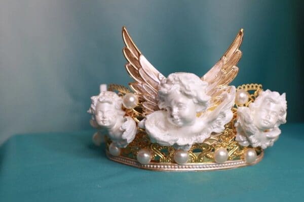 SOLD! 10492 White Chubby Cherubs Tall Crown Headband - Image 3