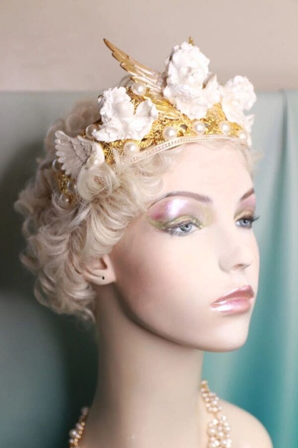 SOLD! 10492 White Chubby Cherubs Tall Crown Headband - Image 5