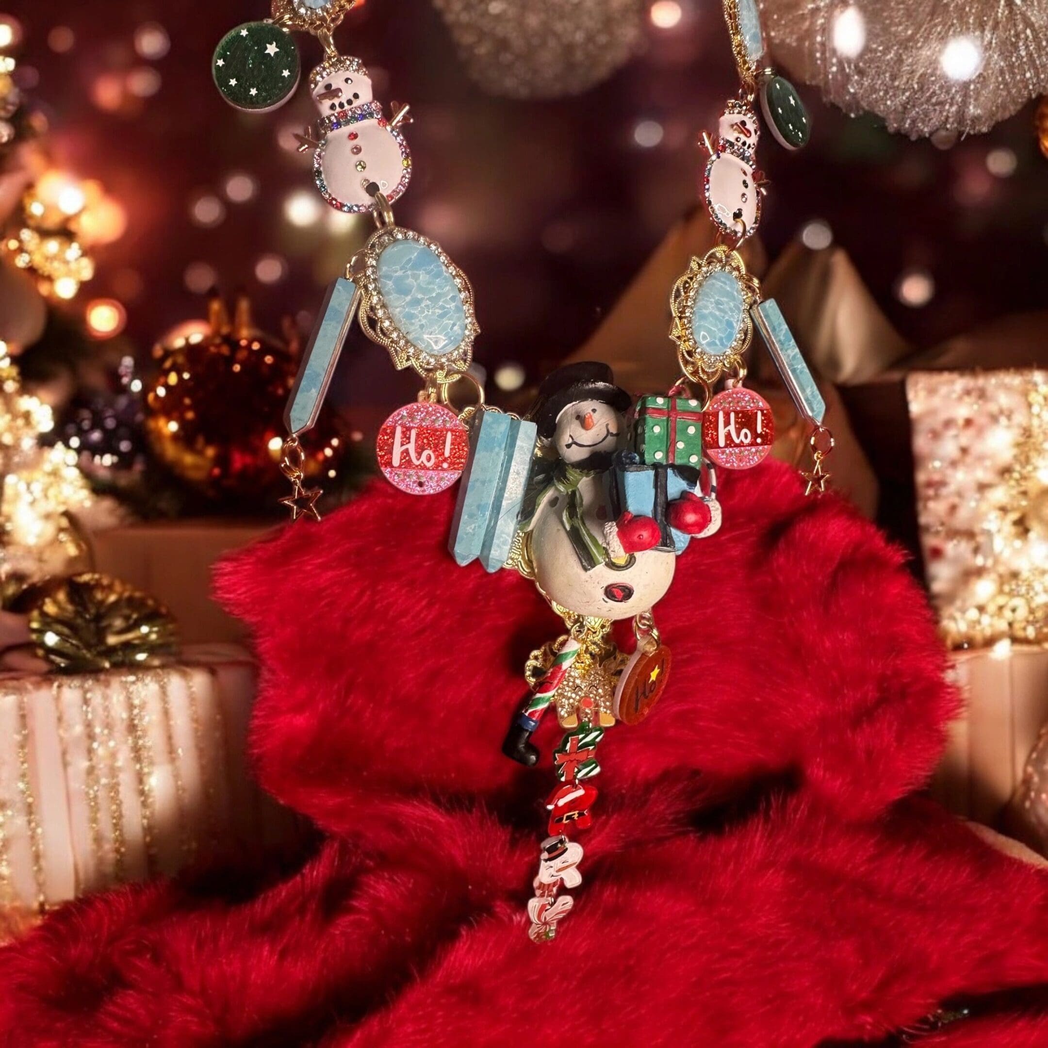 A red dress with some ornaments on it