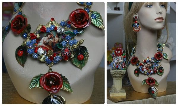 A collage of pictures with flowers and leaves.