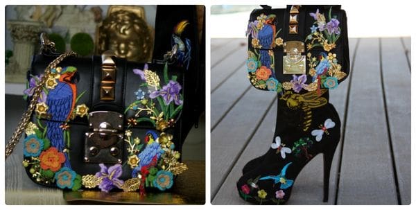 A pair of shoes with flowers on them