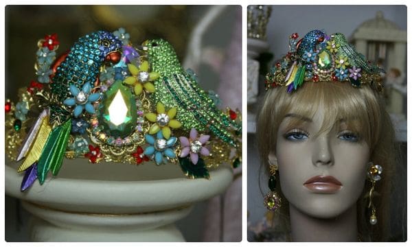 A close up of a mannequin wearing jewelry