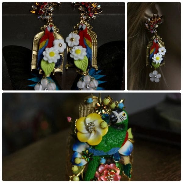 A collage of pictures with some jewelry