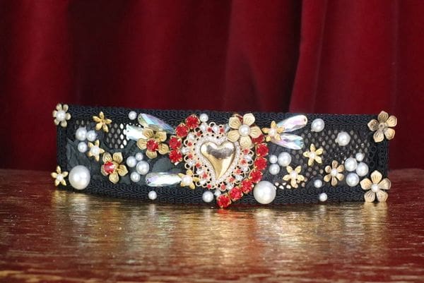 A close up of the heart on a belt