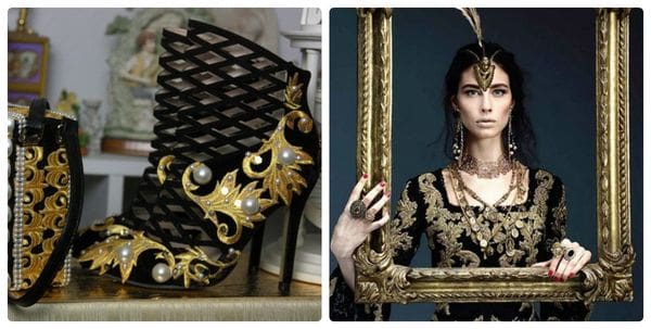 A chair and a woman in black dress