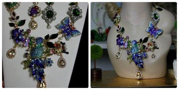A close up of some jewelry on display