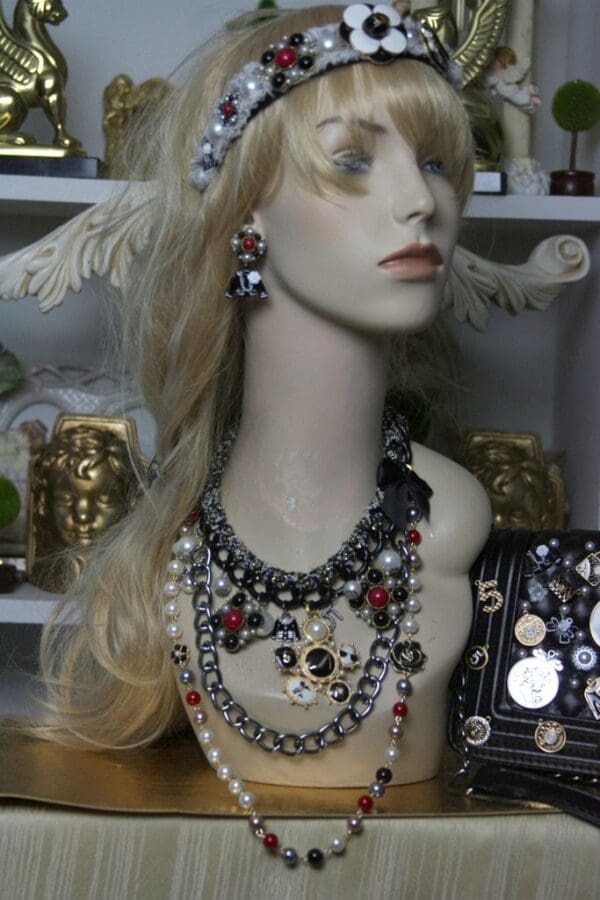 SOLD! 1386 Madam Coco Embellished Brooches Byzantine Headband - Image 2