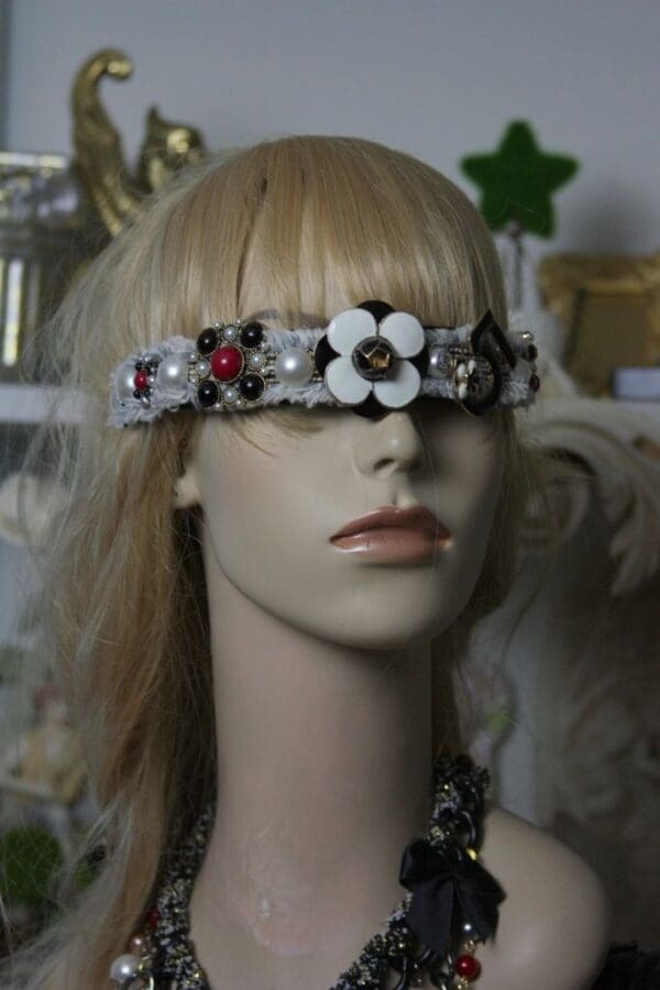 SOLD! 1386 Madam Coco Embellished Brooches Byzantine Headband - Image 6
