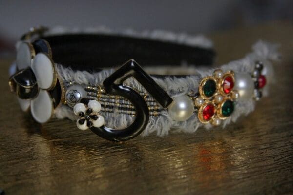 SOLD! 1386 Madam Coco Embellished Brooches Byzantine Headband - Image 4