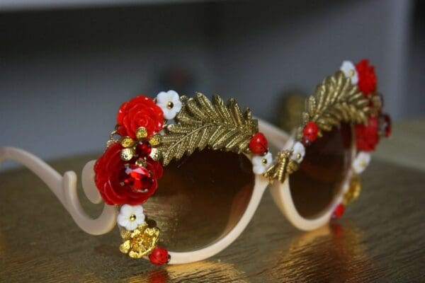 SOLD!1407 Designer Inspired Baroque Embellished Ladybug Bee Sunglasses - Image 5
