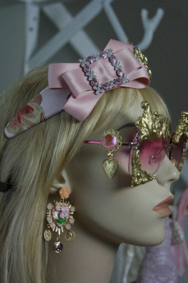 SOLD! 1410 Total Baroque Pale Pink Gold Embellished Sunglasses - Image 5
