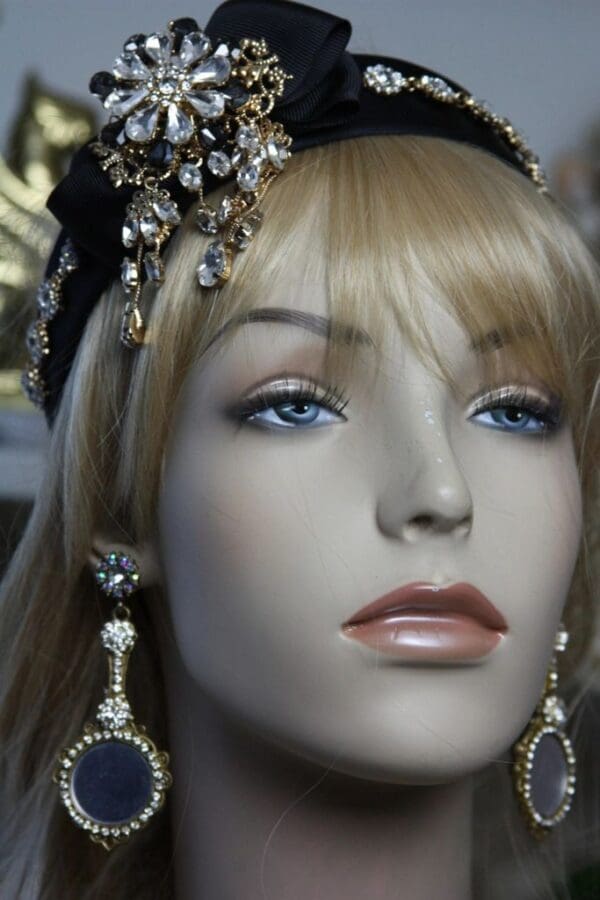 SOLD! 1440 Baroque Victorian Mirrow Crystal Earrings - Image 4