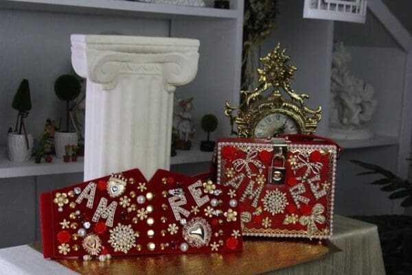 SOLD! 1458 Amore Baroque Pearl Bow Handbag Trunk - Image 2