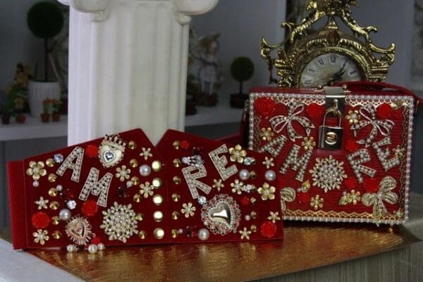 SOLD! 1458 Amore Baroque Pearl Bow Handbag Trunk - Image 4