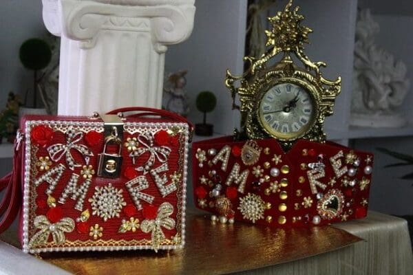 SOLD! 1458 Amore Baroque Pearl Bow Handbag Trunk - Image 3