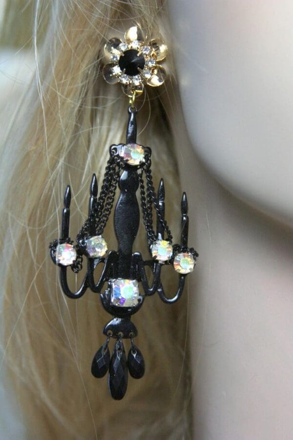 SOLD! 1474 Chandelier Crystal Baroque Earrings Studs - Image 2