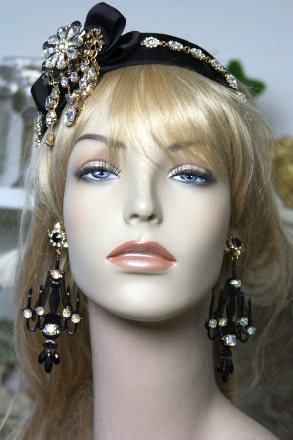 SOLD! 1474 Chandelier Crystal Baroque Earrings Studs - Image 3