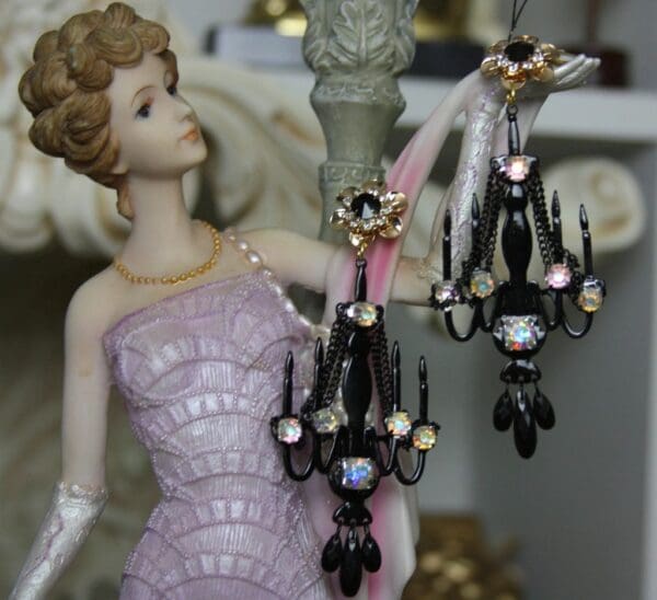 SOLD! 1474 Chandelier Crystal Baroque Earrings Studs - Image 4