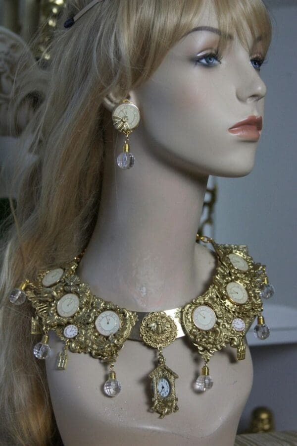 SOLD! 1476Total Baroque Gold Filigree Collar Clock Fairy Collection 2016 Bee Set - Image 3