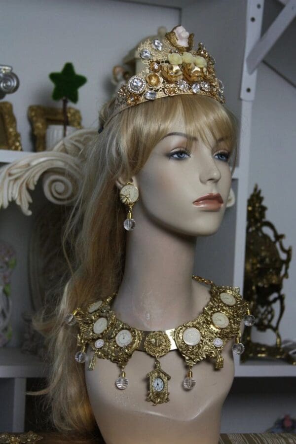 SOLD! 1476Total Baroque Gold Filigree Collar Clock Fairy Collection 2016 Bee Set - Image 4