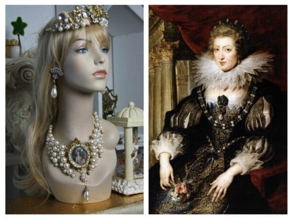 SOLD! 1493 Victorian Huge PEarl Marie Antoinette Necklace SET - Image 9