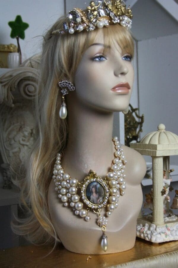 SOLD! 1493 Victorian Huge PEarl Marie Antoinette Necklace SET - Image 2