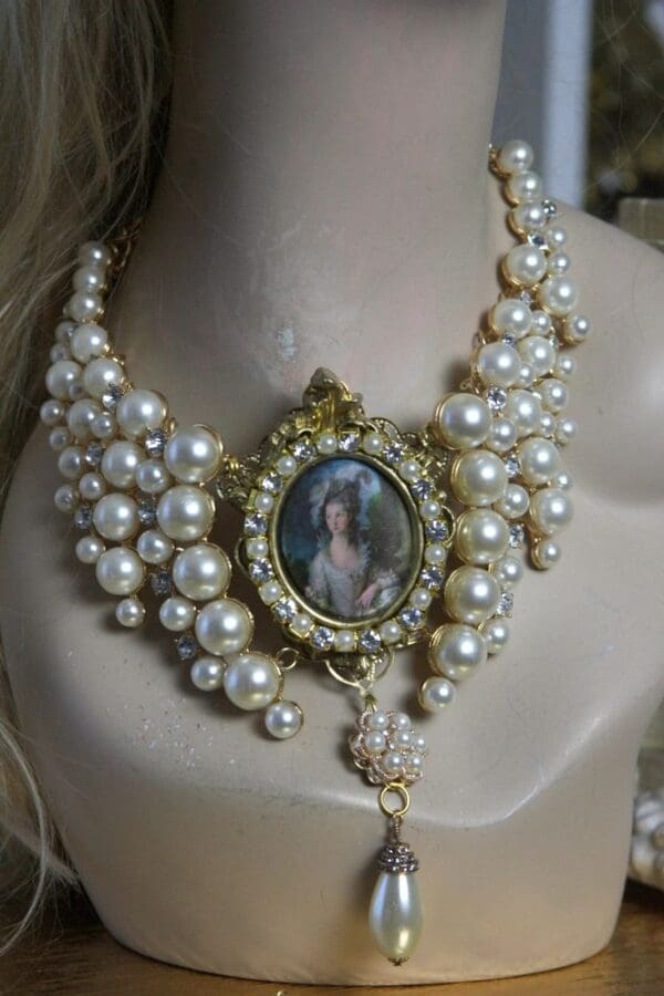 SOLD! 1493 Victorian Huge PEarl Marie Antoinette Necklace SET - Image 3