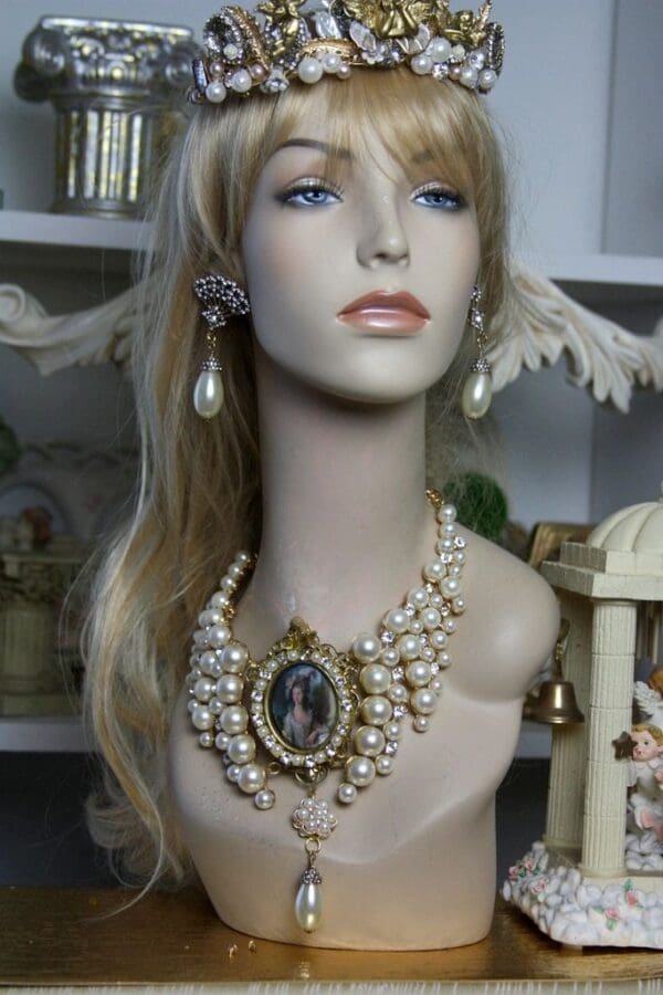 SOLD! 1493 Victorian Huge PEarl Marie Antoinette Necklace SET - Image 5