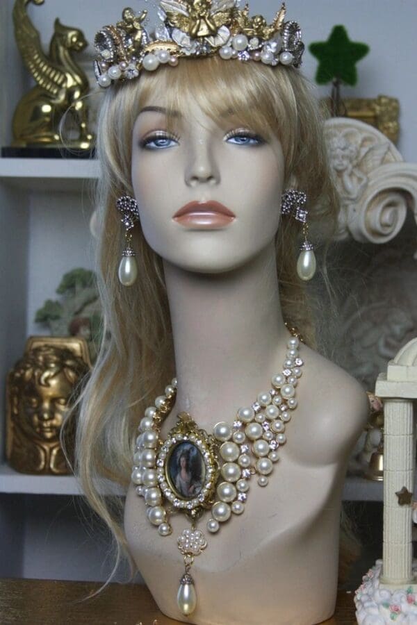 SOLD! 1493 Victorian Huge PEarl Marie Antoinette Necklace SET - Image 6