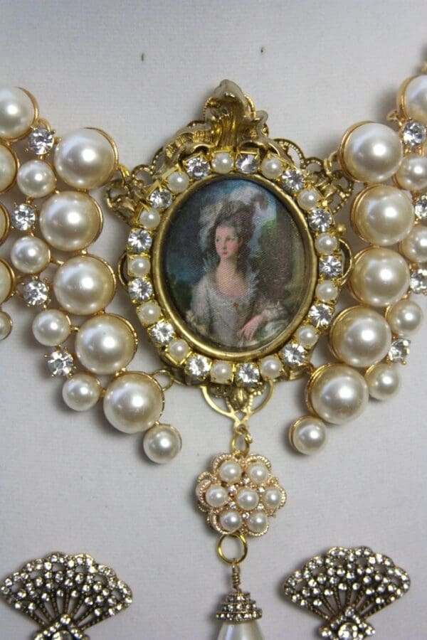 SOLD! 1493 Victorian Huge PEarl Marie Antoinette Necklace SET - Image 8
