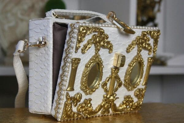 SOLD! 1498 Spring 2017 Designer Inspired Baroque Victorian Mirrow Trunk Handbag - Image 6