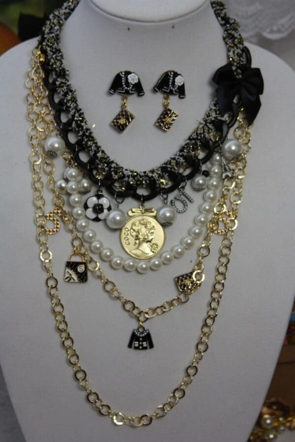 SOLD! 1517 Madam Coco Coin Medalion Jacket Chained Set - Image 5