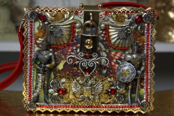 SOLD! 1520 3D Effect Knights Eagle Embellished Handbag Trunk