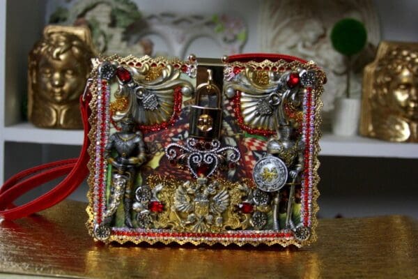 SOLD! 1520 3D Effect Knights Eagle Embellished Handbag Trunk - Image 5