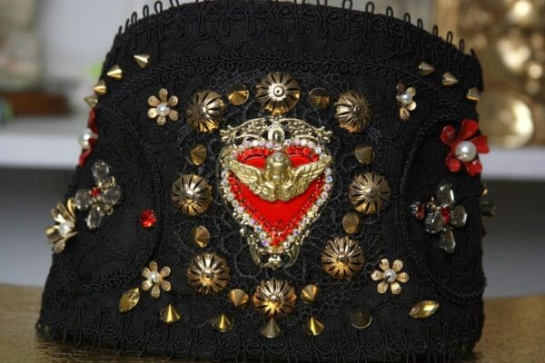 SOLD! 1543 Total Baroque Red Heart Cherub Corset Waist Belt - Image 3