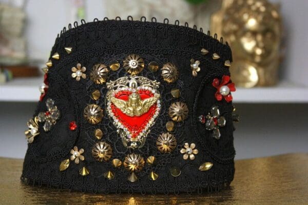 SOLD! 1543 Total Baroque Red Heart Cherub Corset Waist Belt - Image 4
