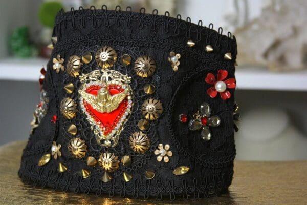 SOLD! 1543 Total Baroque Red Heart Cherub Corset Waist Belt - Image 7