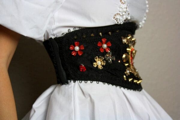 SOLD! 1543 Total Baroque Red Heart Cherub Corset Waist Belt - Image 2