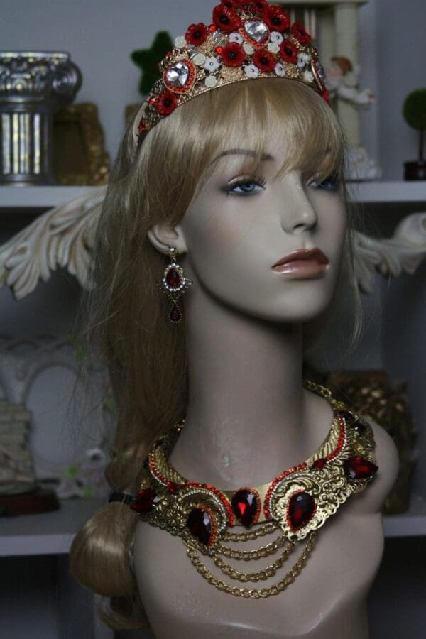 SOLD! 1590 Total Baroque Huge Swarovski Crystal Elements Chain Necklace SET - Image 3