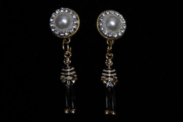 SOLD! 1638 Madam Coco Enamel Charm Studs Earrings - Image 5