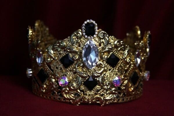 SOLD! 1701 Total Baroque Tasll Black Crystal Curves Crown Headband - Image 2