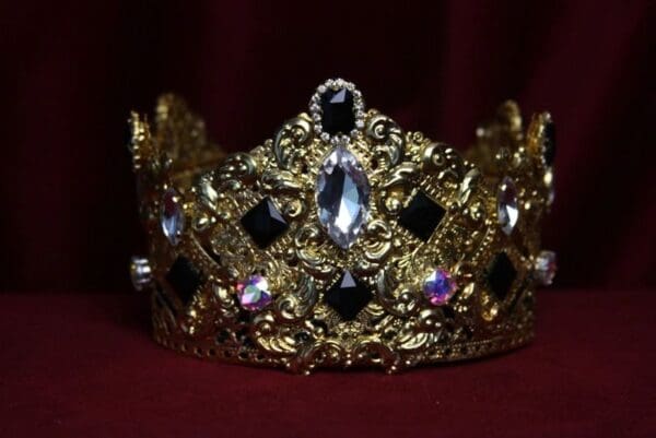 SOLD! 1701 Total Baroque Tasll Black Crystal Curves Crown Headband - Image 9