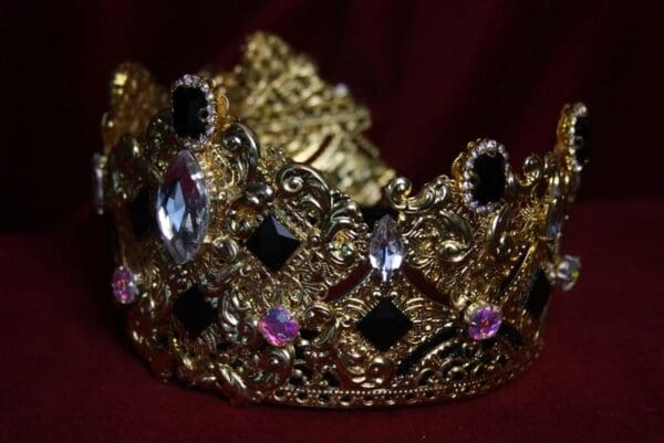 SOLD! 1701 Total Baroque Tasll Black Crystal Curves Crown Headband - Image 3